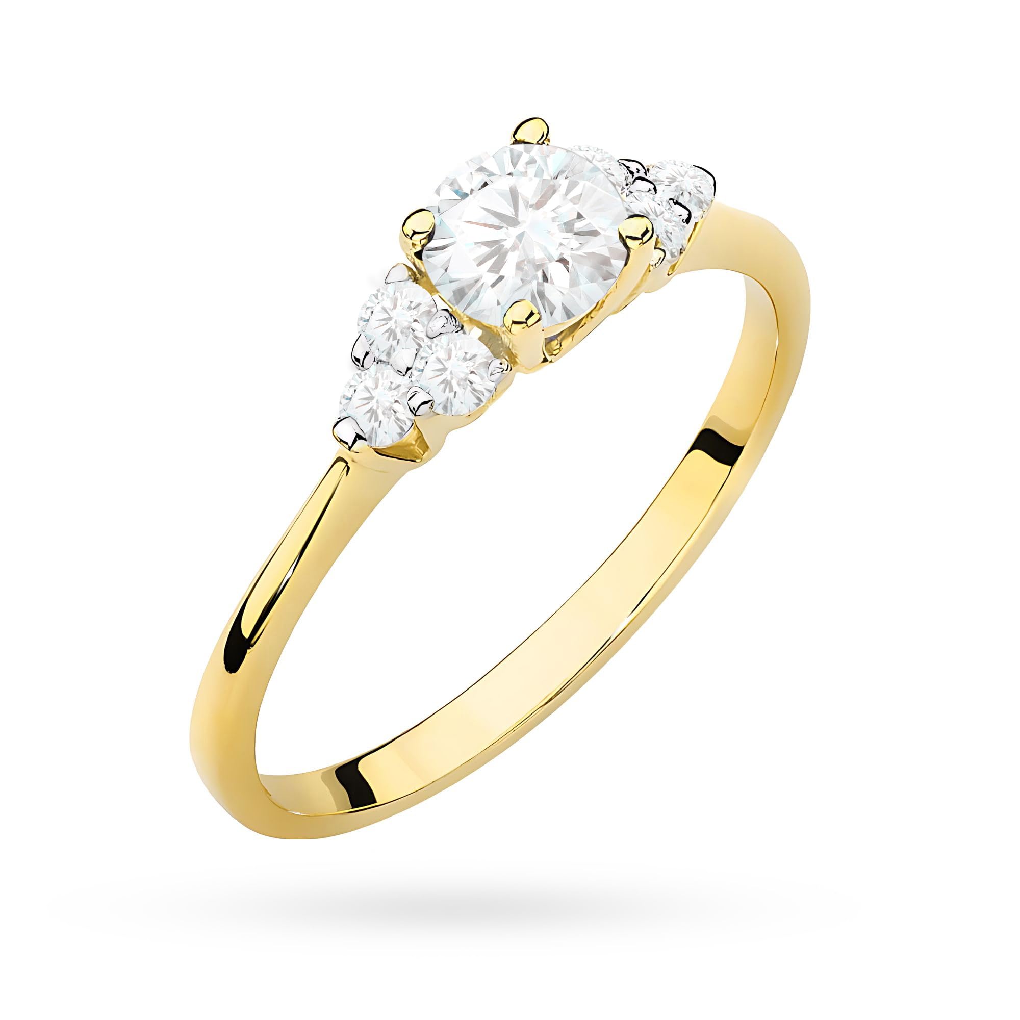 MARKO Lab Grown Diamantring Damen 585 Gold (14K) – Verlobungsring mit 0,50 ct echtem Diamant – eleganter Goldring mit Seitendiamanten
