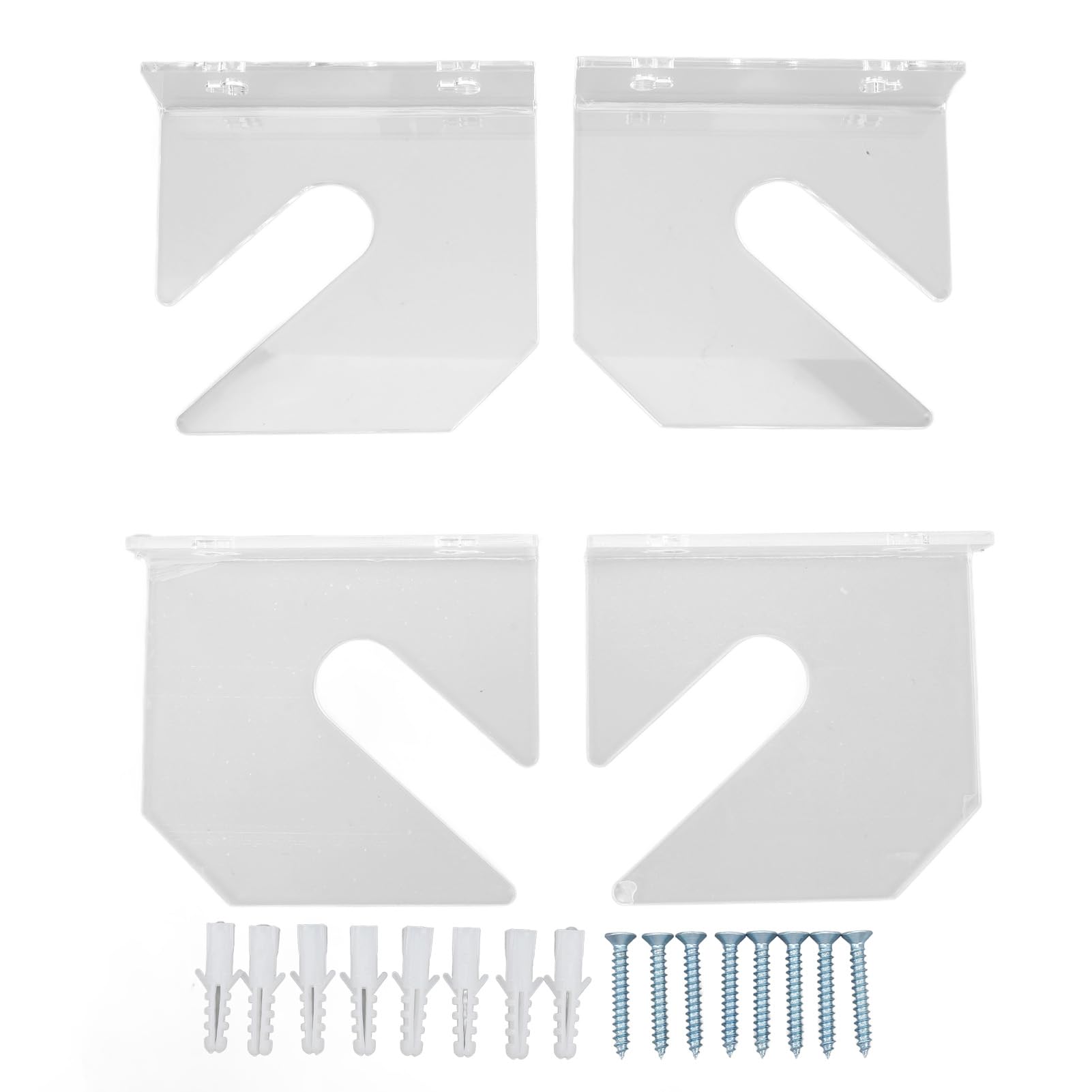 Yuezhongoo 2 Set Snowboard Wall Mount Clips, Skateboard Wall Rack Clear Acrylic Longboard Snowboard Ski Board Display Storage Holder for Home Shop