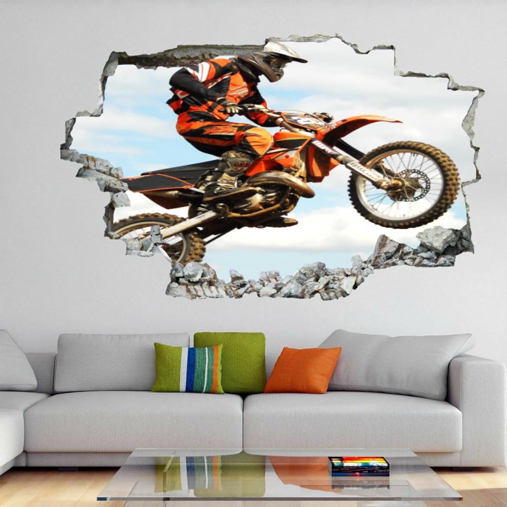Décoration murale 3D, voiture de course amovible autocollant mural salle de sport étanche décalcomanies murales trou mural décalcomanie pour filles enfants chambre papier peint mariage décor cadeau