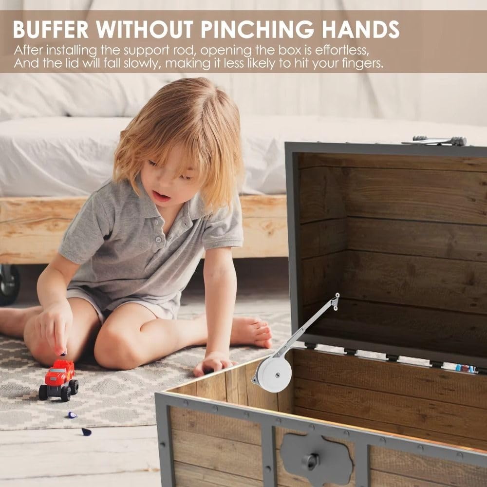 Flip Door Support Rod Buffered Stable Roller Support Heavy Duty Furniture Hinge Spring Hinge Silent Damping Hydraulic Rod Storage Box(Style B)