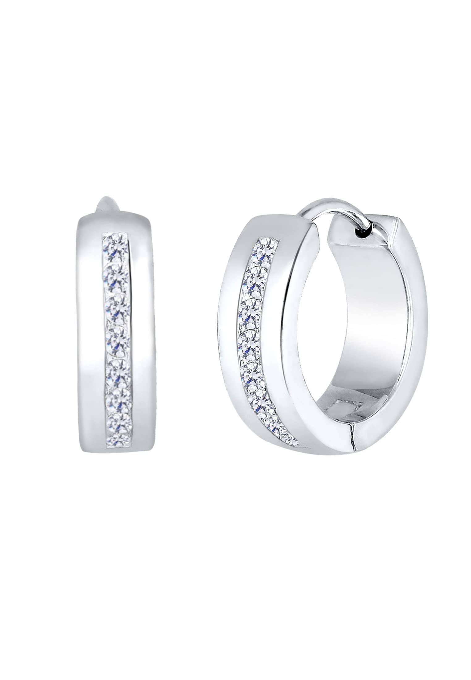 Elli Damen-Creolen 925 Silber Zirkonia gold Brillantschliff