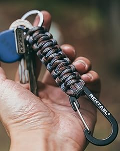 REHTAEL Paracord Keychain Lanyard Rope Braided Key chain w/Strap Hook Clip Carabiner for Men Women Keys Backpack Accessories