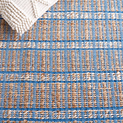 Tapete SAFAVIEH 244x305 cm Fibra Natural Azul y Beige miniatura 6