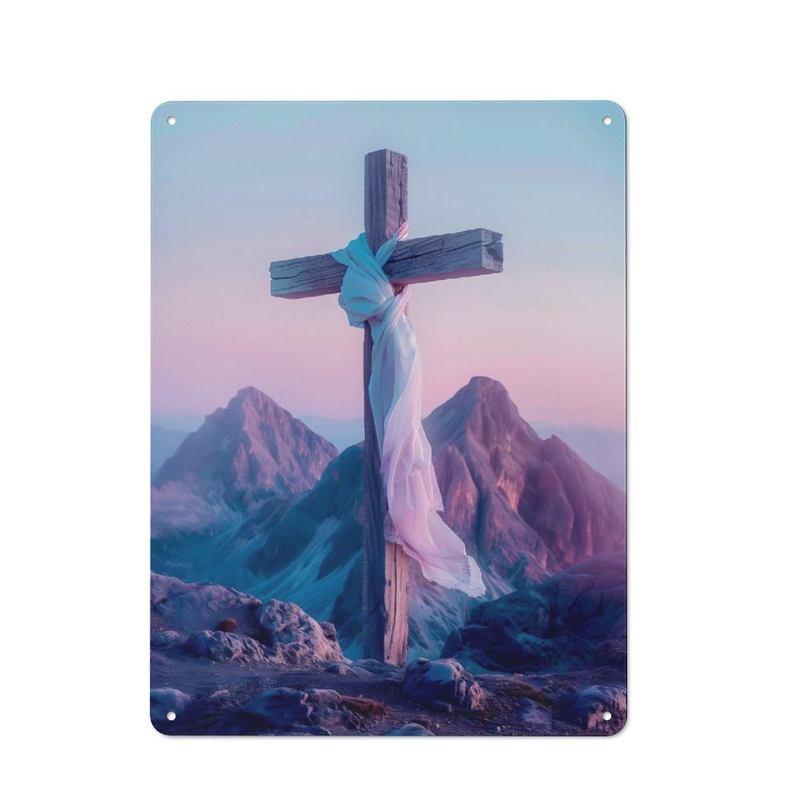 Junmoney Cross Of Jesus Vintage Tin Sign 40X30cm For Garden Room Or Summerhouse, For A Newly Organised Room And Metal Sign Display