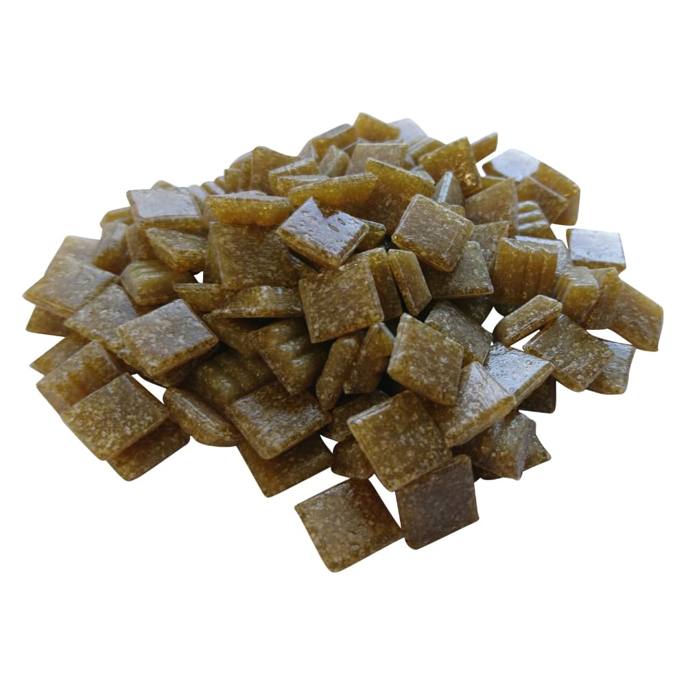 Zimasi Glasmosaik 900 g – Glassteine zum Basteln & DIY in Braun – Bastelset mit Mosaiksteinen für Erwachsene & Kinder – Robuste Mosaiksteine für kreative Projekte [ca. 1350 Stück, 1x1 cm] Braun