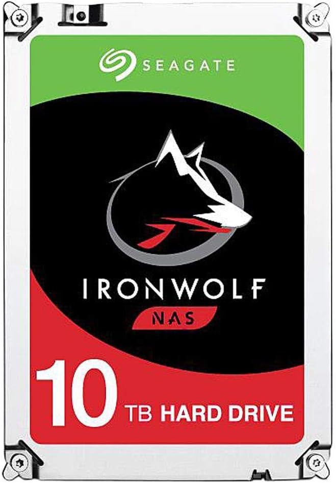 Seagate ST10000VN0004 HDD Internal 10 TB IronWolf SATA 3.5 Computer Hard Disk Drive - Silver