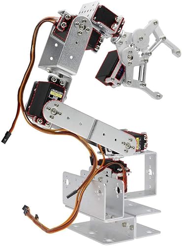 ROT3U 6DOF brazo de robot de aluminio mecánico experto plateado, garra robótica abrazadera de Arduino