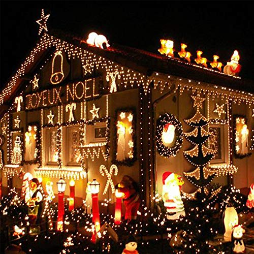 Peccider catena luci pioggia ghiacciata 480LED 12M...