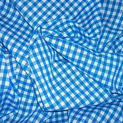 Gingham 1/4 inch Check Polycotton Fabric Turquoise