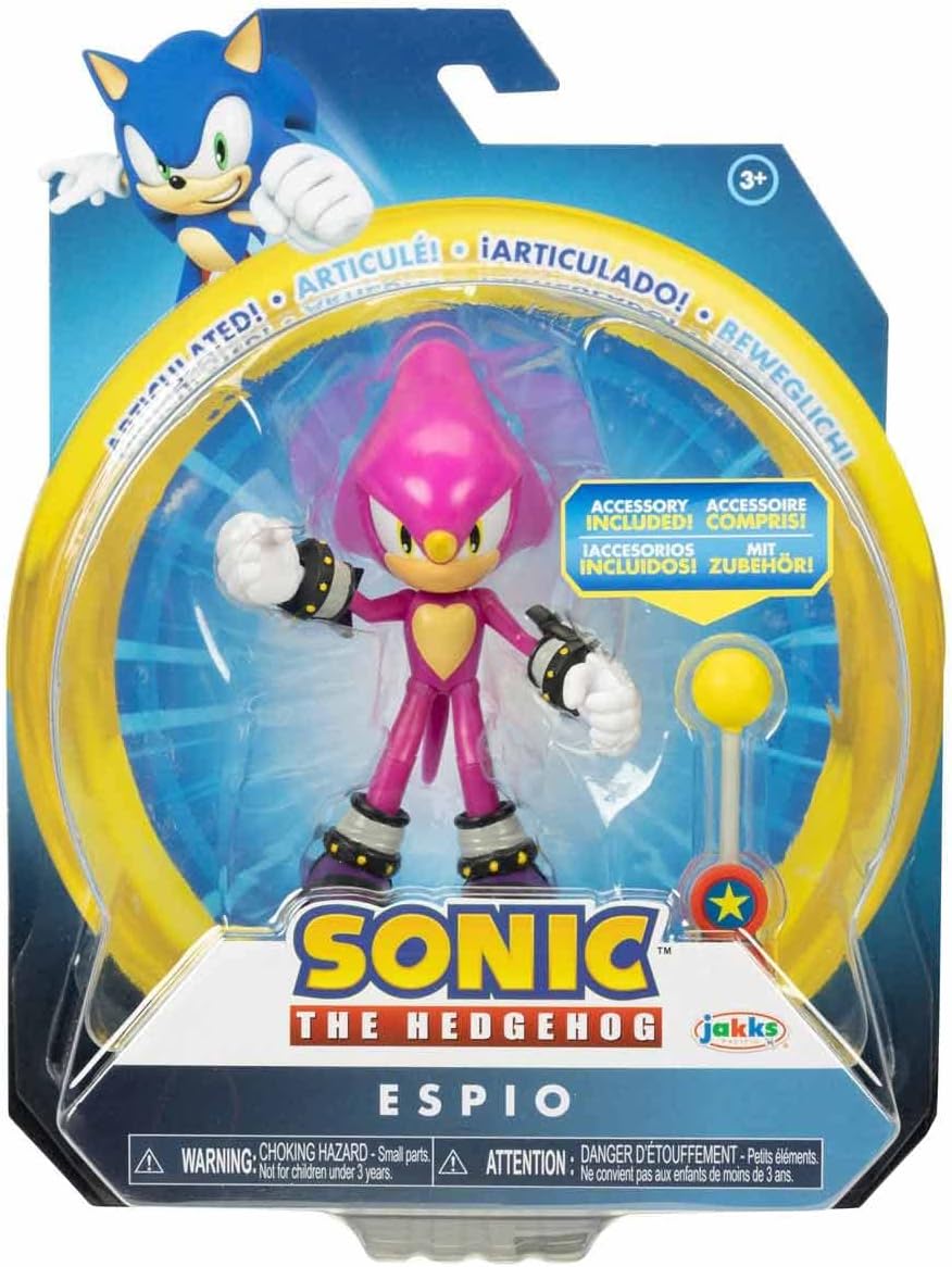 SONIC THE HEDGEHOG Espio Chameleon with Checkpoint 4", Pink, 4 Inch - Image 5