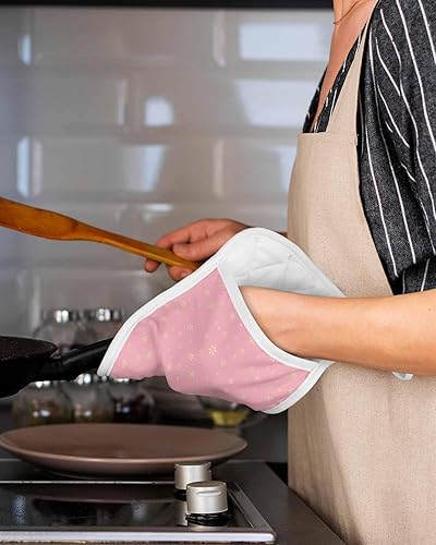Miniatura 42 de Juego de 2 agarraderas de tela de rizo antideslizantes y aislantes de calor con bolsillo, guantes gruesos para horno, posavasos para hornear