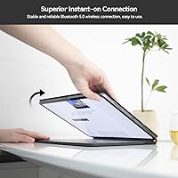 Vista 7 de Funda de teclado para iPad Air de 13 pulgadas (M3/M2, 2025/2024) y iPad Pro de 12.9 pulgadas (3ª/4ª/5ª/6ª Gen): Funda de teclado Bluetooth magnética