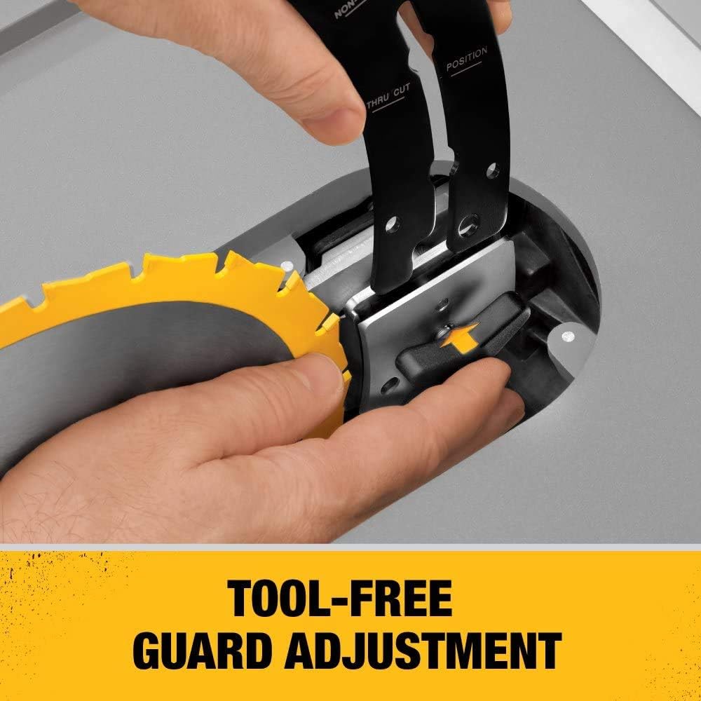 DEWALT DW745 10-Inch Compact Job-Site Table Saw with 20-Inch Max Rip Capacity - 120V w/ DW3106P5 60-Tooth Crosscutting and 32-Tooth General Purpose 10-Inch Saw Blade Combo Pack