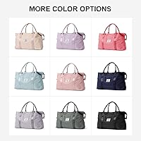 Vista 9 de Bolsa de viaje deportiva grande para gimnasio, bolsa de mano para mujer, bolsa de fin de semana, Negro -, Moda