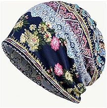 Vintage Floral Print Beanie Boho coldproof Warm Knit hat for Someone Special