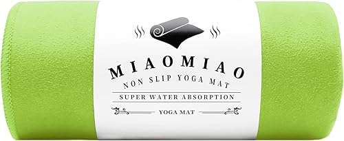 MIAOMIAO Juego de toallas antideslizantes para yoga caliente, microfibra súper absorbente, 24.5 x 72 pulgadas, diseño antideslizante, sin lesiones