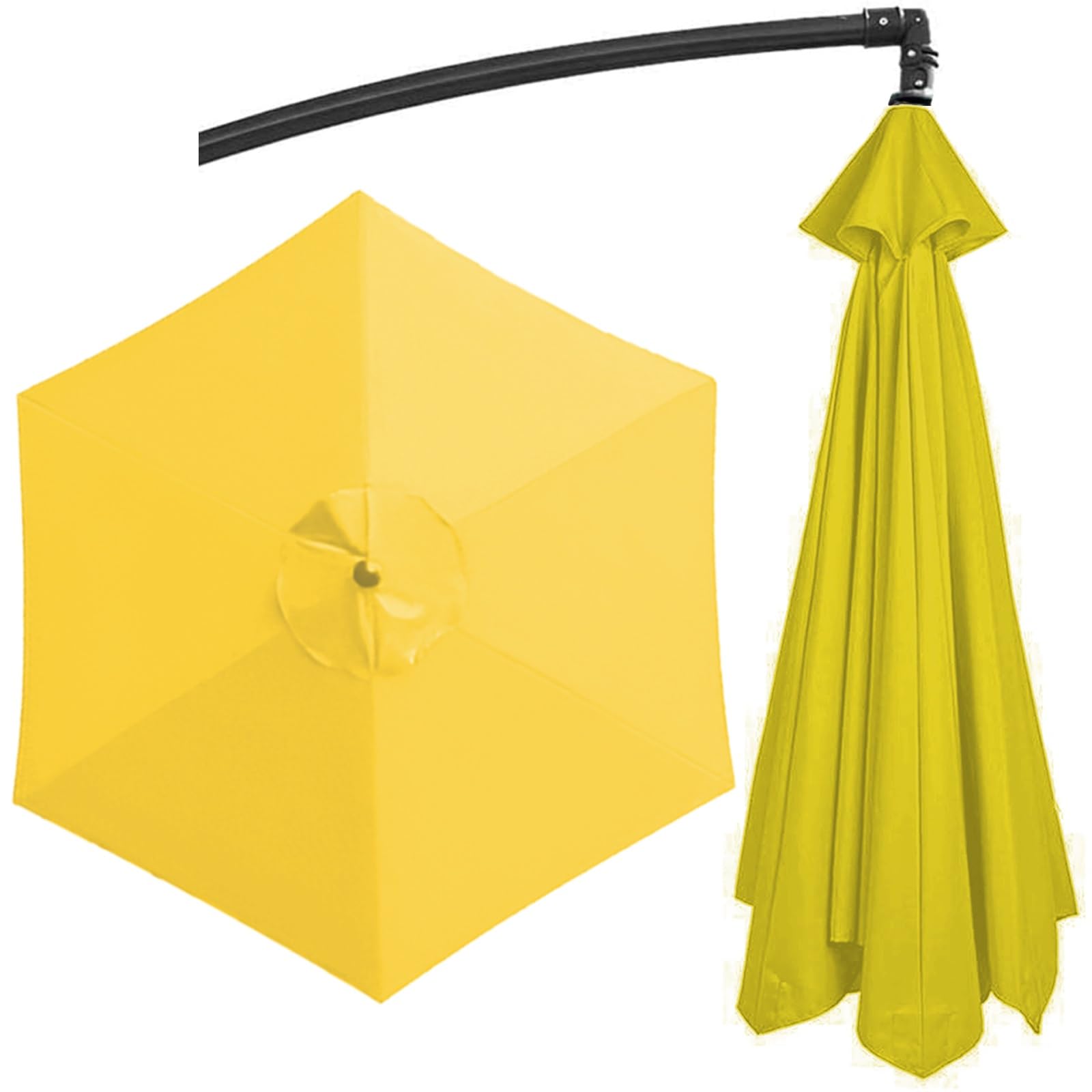 Replacement Parasol Canopy Fit 200cm/270cm/300cm+6 Arms/8 Arms Round Sun Umbrella Replacement Cloth UV50+ Washable Garden Parasol Replacement Canopy Cover(Color:Yellow,Size:8 ribs-3.0 m/(9.8ft))