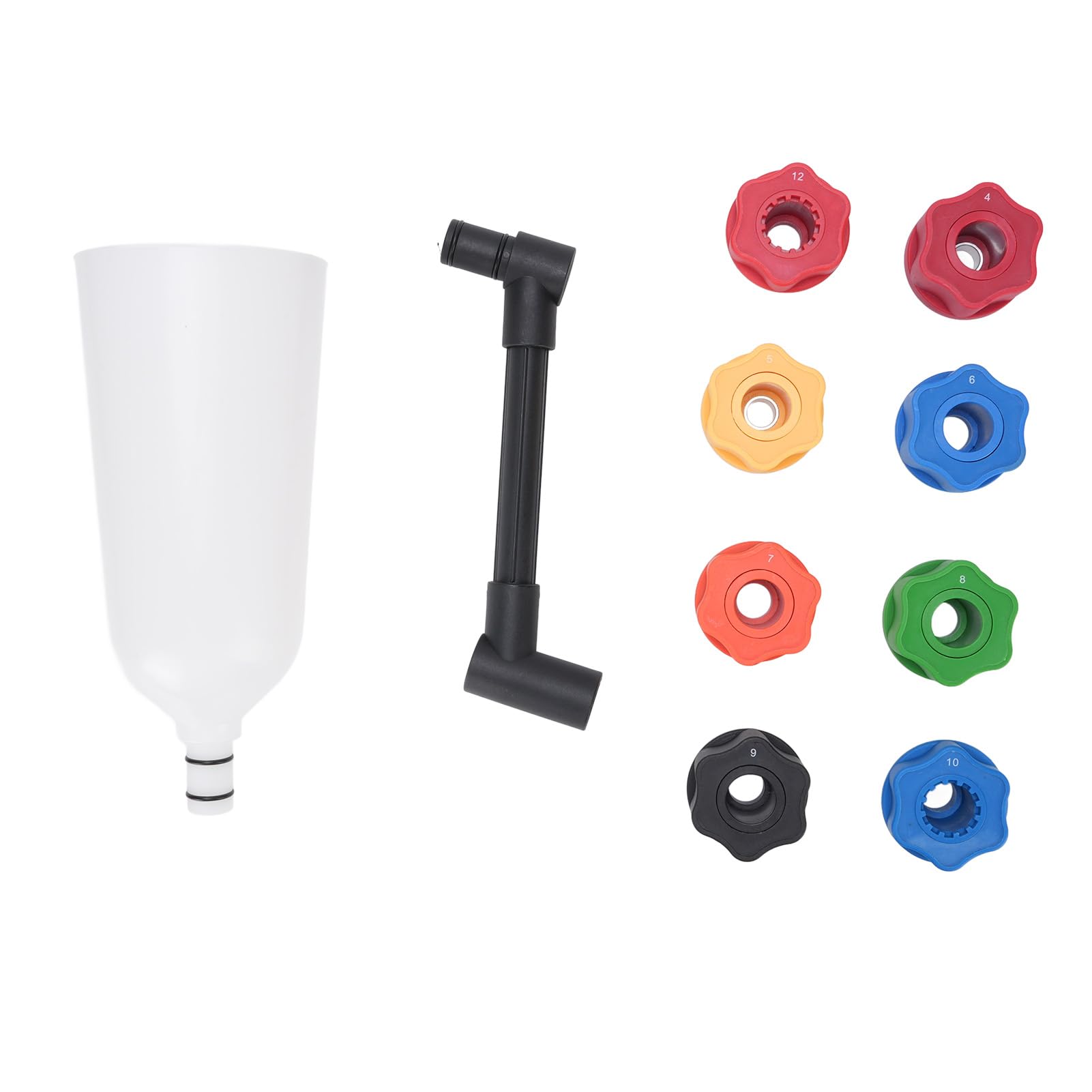 Naroote Set Imbuto Olio per Motore, Kit Erogatore Automobilistico da 10 Pezzi con Estensione Flessibile e 8 Adattatori per Olio, Set Imbuto Erogatore Motore