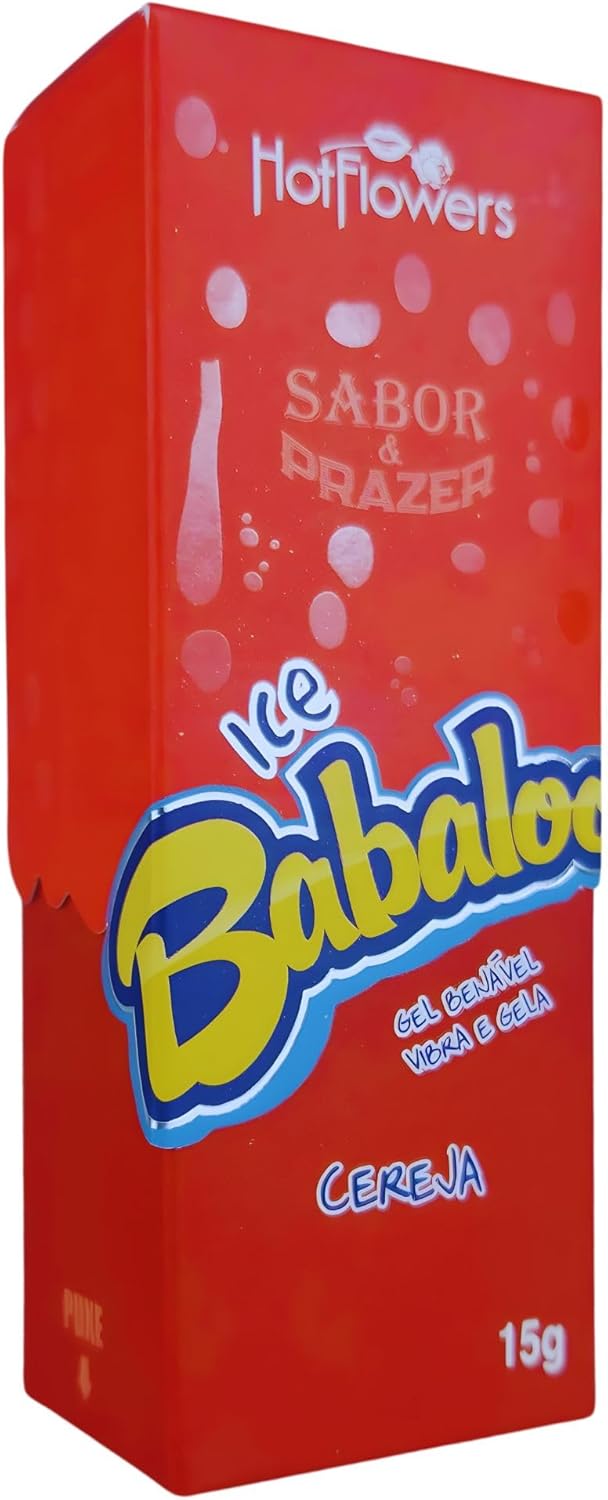 Hotflowers Babaloo Oral Ice Flavored Body Gel Water-Based Cooling Massage Gel, Edible & Refreshing, Unisex Relaxation Formula 15g Each (Cherry)