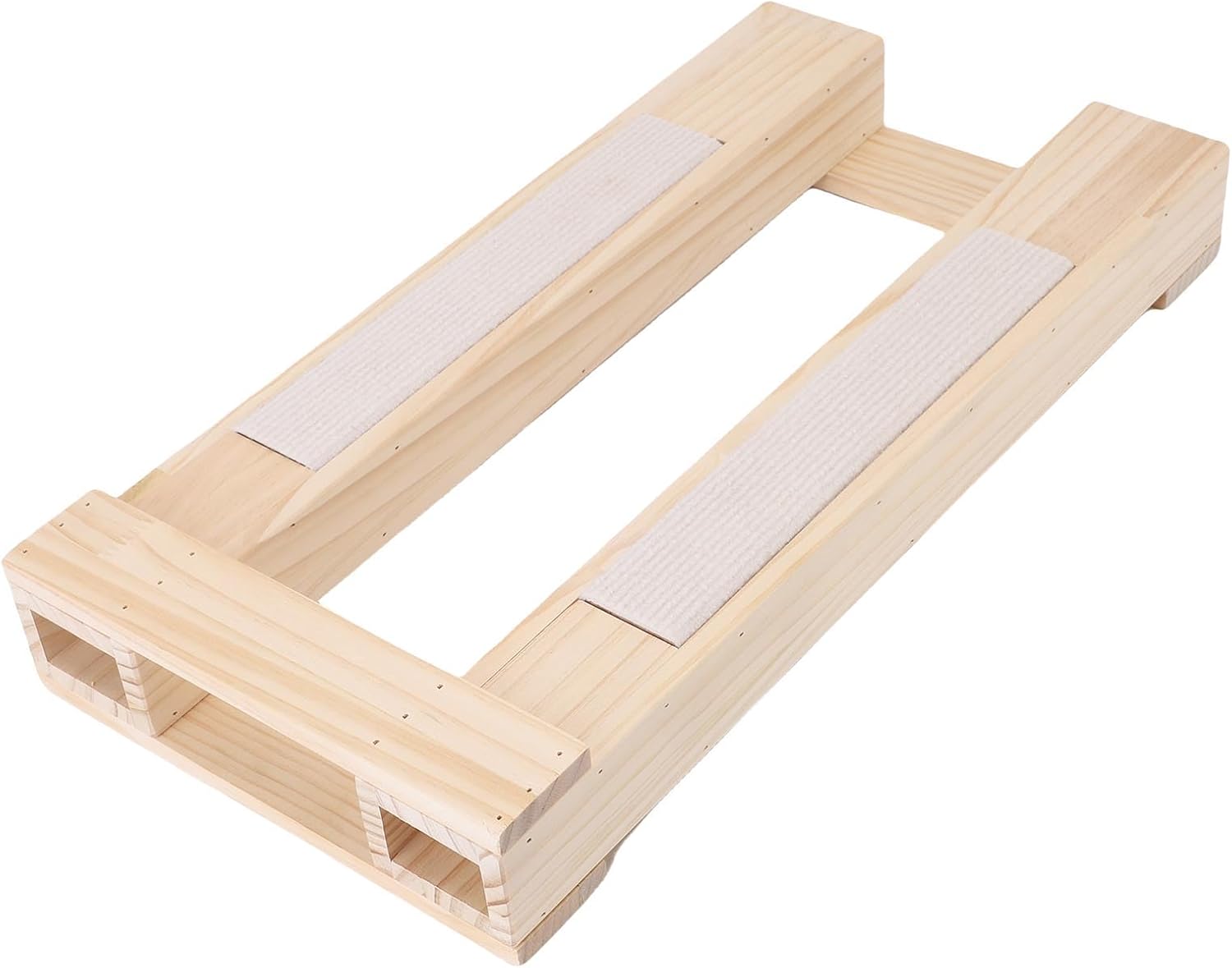 Cat Mating Bench, Pine Wood Scratching Board with Pedal for Comfortable Standing, Elevated Platform for Cats Play and Scratch, 55 x 27.5 x 7.8cm (Cat Pad Style)