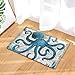 EZON-CH Modern Non Slip Watercolor Sea World Animal Home Bathroom Bath Shower Bedroom Mat Toilet Floor Door Mat Rug Carpet Pad Doormat(19.7X31.5IN)(Octopus)