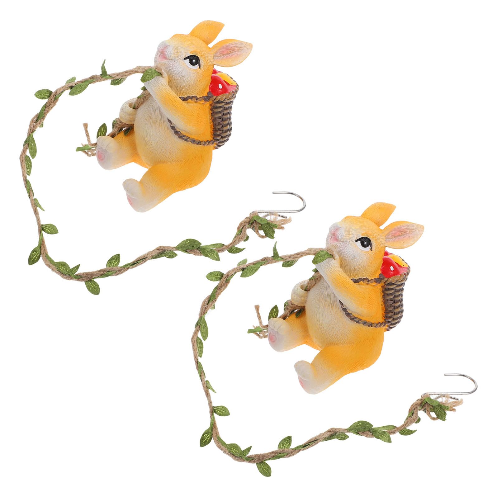 2 Lapins Grimpeurs Décoration en Résine Cadeau Idéal pour Jardinier et Fêtes de Pâques