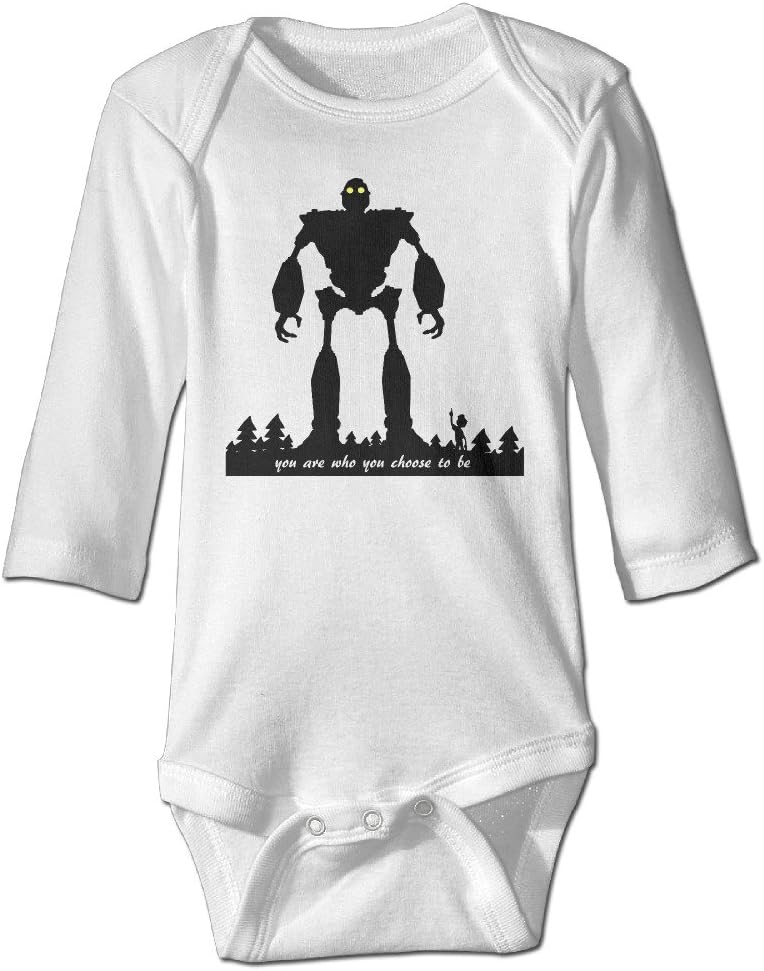 DW Toddler The Iron Giant Long Sleeve Bodysuits White 18 Months Apparel