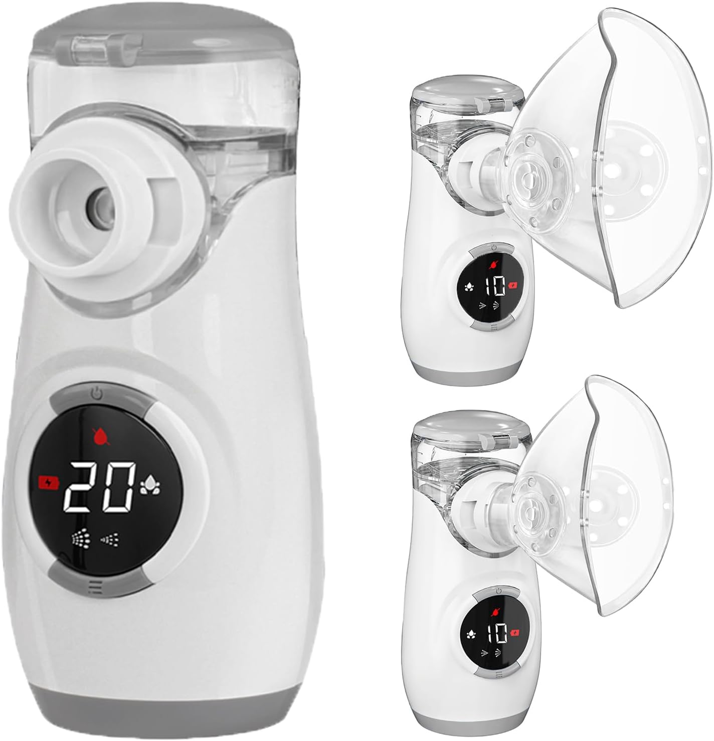 Mayluck Portable Nebulizer with Intuitive LED Interface and Auto-Cleaning, Handheld Portable Mesh Nebulizer for Kids, Ultra-Quiet Inhaler Compact Nebulizer Machine