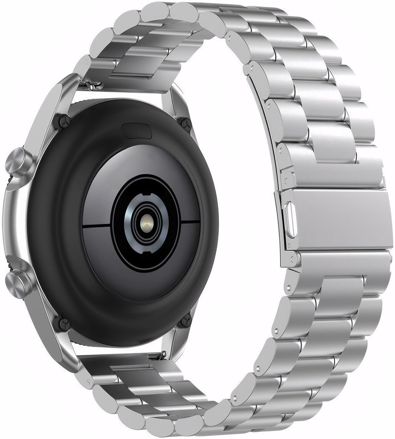 Compatible with Samsung Galaxy Watch 7 6 5 4 FE Active 2 44mm 40mm/6 4 Classic 47mm 46mm 43mm 42mm/5 Pro 45mm Bands, 20mm Metal Strap for Galaxy Watch 3 41mm/Gear S2 Classic/Gear Sport, Silver