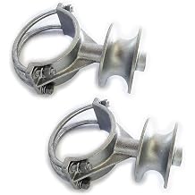 Chain Link Steel Heavy Duty Rolling Track 6" Wheel Sealed Bearings Malleable Cantilevered Gate Rollers to 6-5/8" Post & 2-3/8" Gate Frame, Lot of 2 Tracks