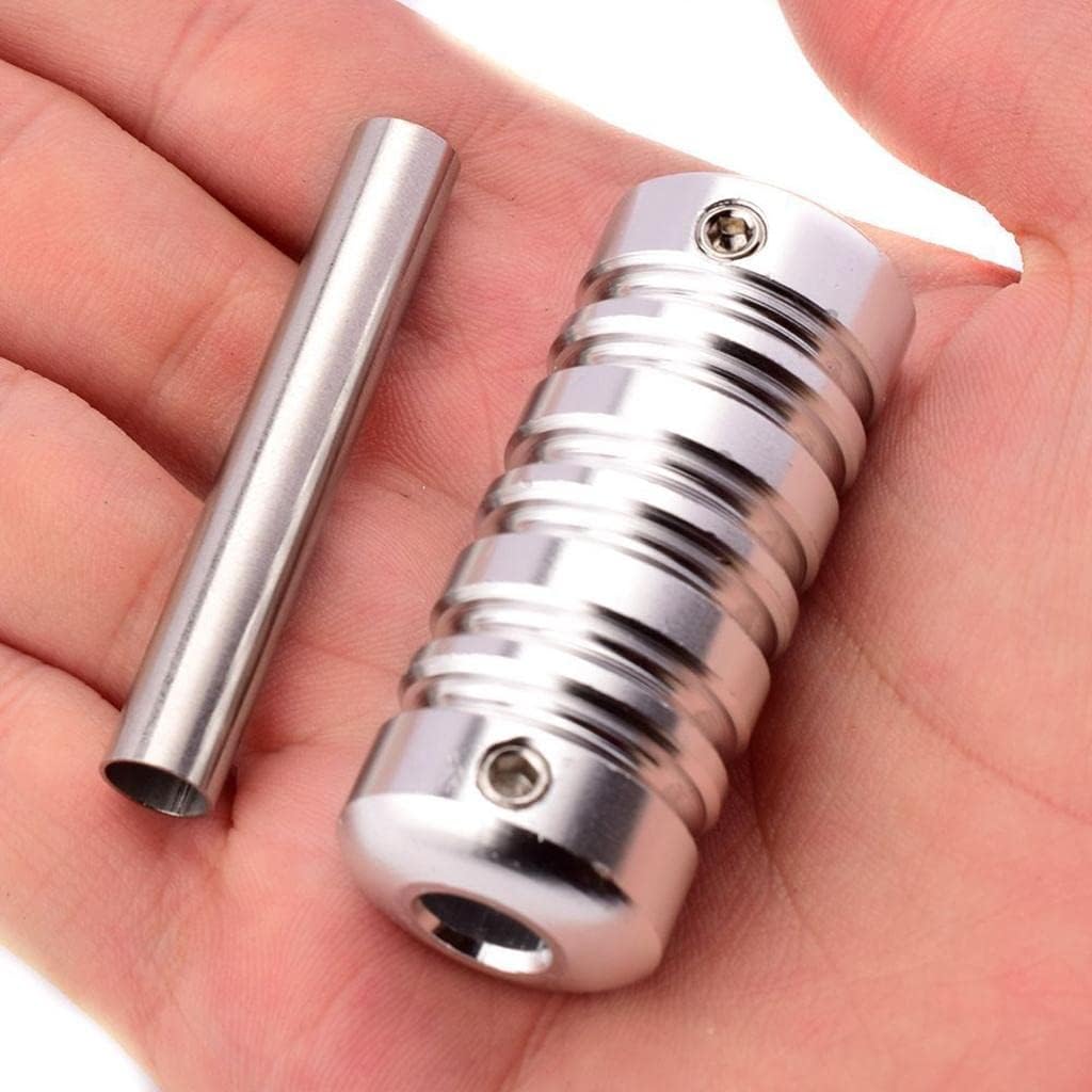 RAJry Tattooz Aluminium Alloy Tattoo Machine Grips Tube Anti Slip Gun Handle Stem (Silver) 2