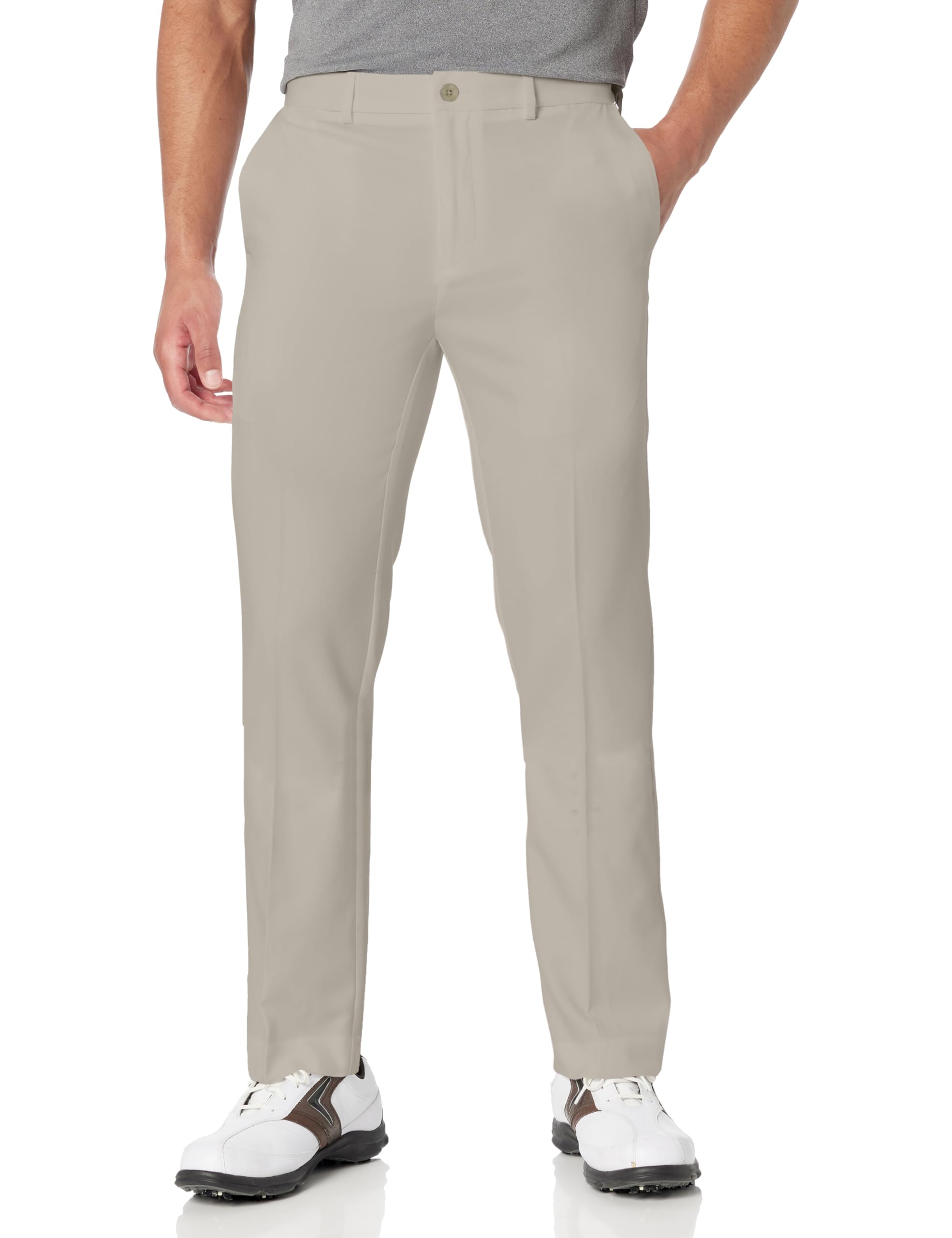 PGA TOURmens Flat Front Golf Pant with Expandable Waistband Golf Pants
