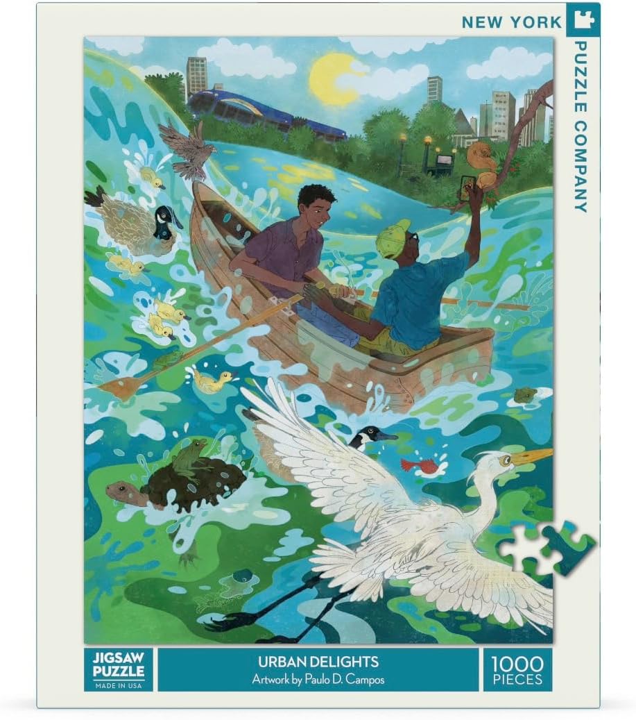 New York Puzzle Company - Transit Posters Urban Delights - 1000 Piece Jigsaw Puzzle for Adults by Paulo D. Campos