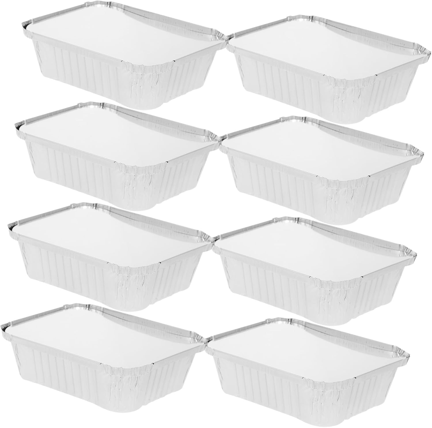 SHOWERORO 50pcs Food Foil Pans with Lids Practical Baking Boxes for Bbq Picnics and Parties Convenient Design for Cake Baking and Food Storage