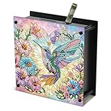 JISHSHAY Diamond Painting Tirelire Oiseaux Diamant Painting Tirelire Colibri Broderie Diamant Boite Economie Diamond Art Economie Argent Point de Croix Piggy Bank Money Saving Box 14.9×14.9×5.4cm