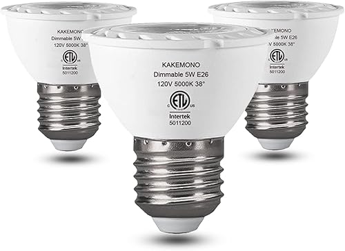 Miniatura 10 de PAR16 Bombillas LED regulables de 5 W de cuello largo, base mediana E26, luz blanca diurna 5000 K, paquete de 3