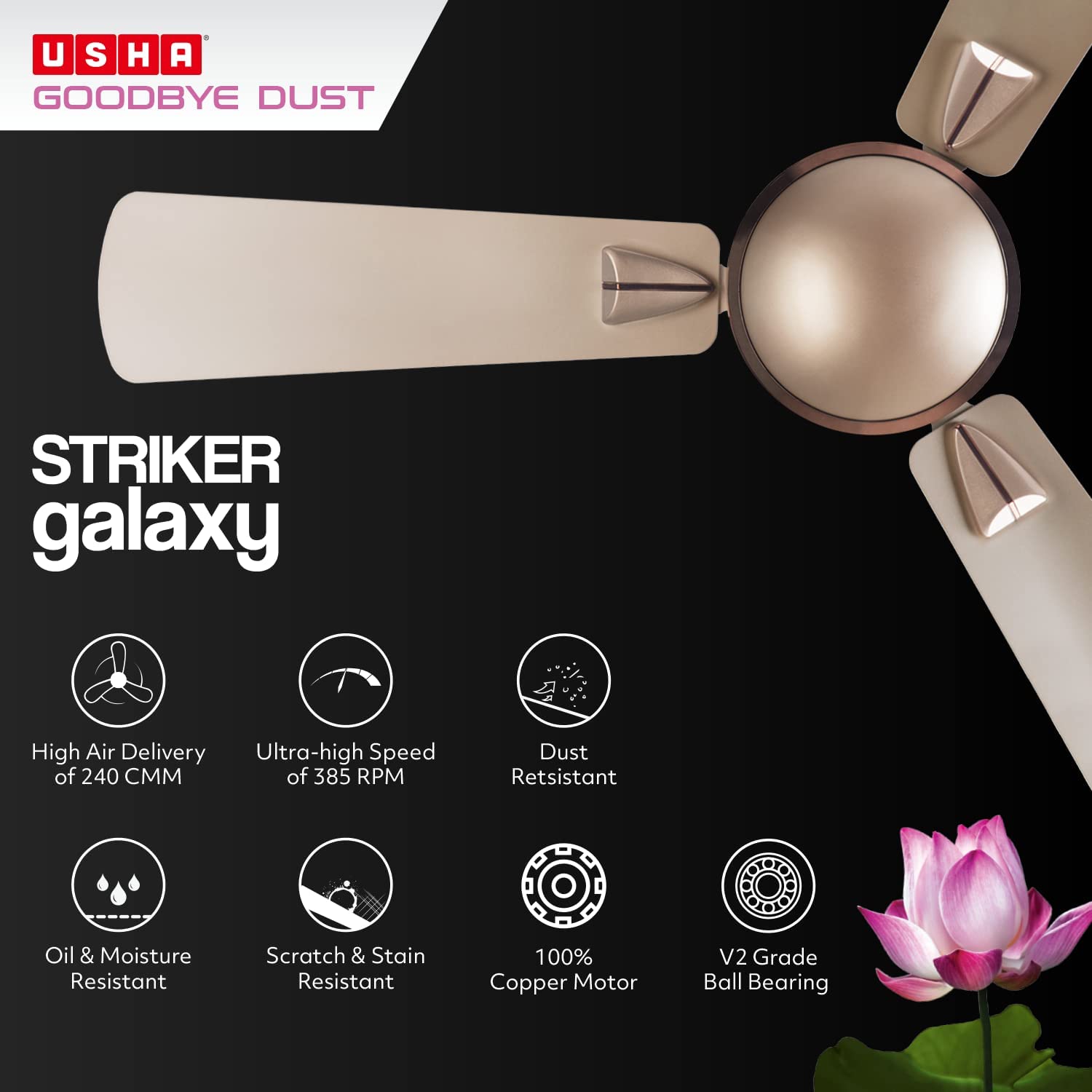 Usha CF Striker Galaxy 1200MM Cornsilk 1STG