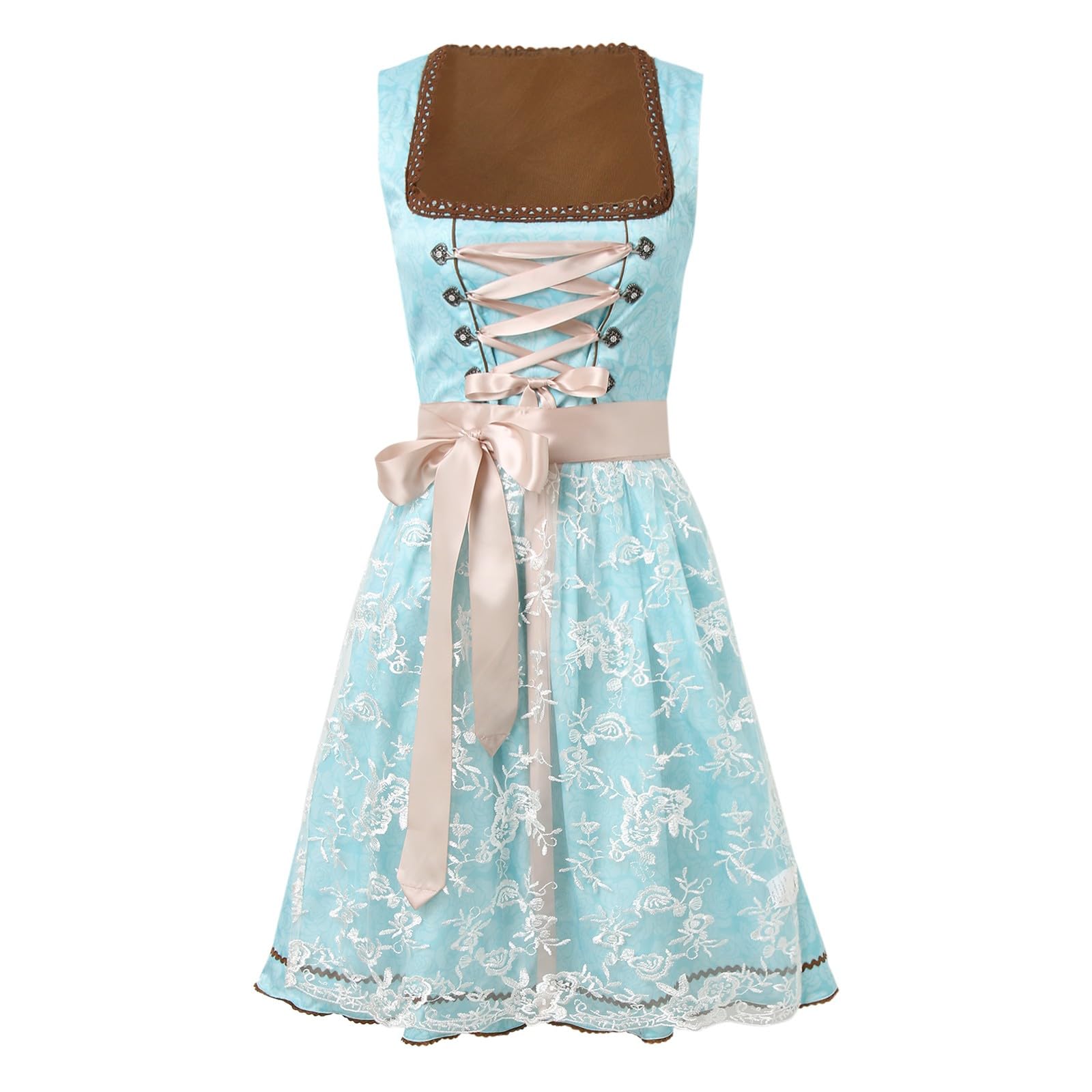 SKFLABOOF Dirndl Damen Samt Lang Grosse Grössen Midi Dirndlkleid 'Dirndl Oktoberfest Outfit Dirndlschürze Modern New Yorker Kollektion 2014 Für Kurz Wiesn