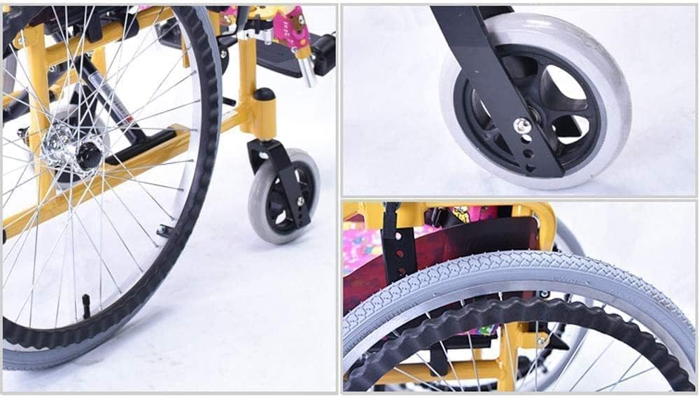Silla de ruedas autopropulsada para niños, silla de movilidad plegable ligera con capacidad de 100 kg para niños con necesidades especiales y rehabilitación