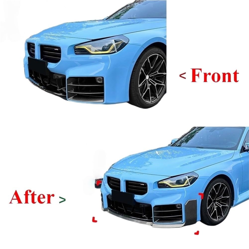 Przedni zderzak wargi kompatybilny z BMW M2 G87 2023-2026 dolna łopata surround dyfuzor spoiler splitter tablica osłonowa MP Style Body kit Tuning(Carbon Look 3pcs)