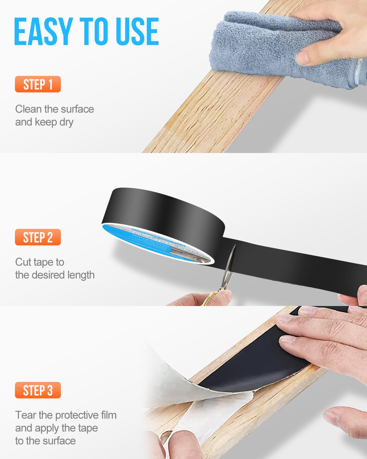 GCCSJ Cinta para vigas de cubierta de 2 pulgadas x 50 pies, 12 paquetes de cinta de butilo para cubierta impermeable, cinta adhesiva anticorrosión, resistente a la intemperie, cinta intermitente