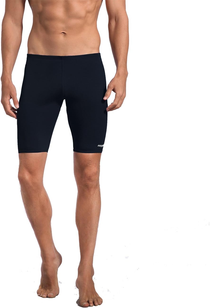 Jammer Mens Swimwear Comfortable Polyester Fabric for Competition Exercise Training (38, Black)