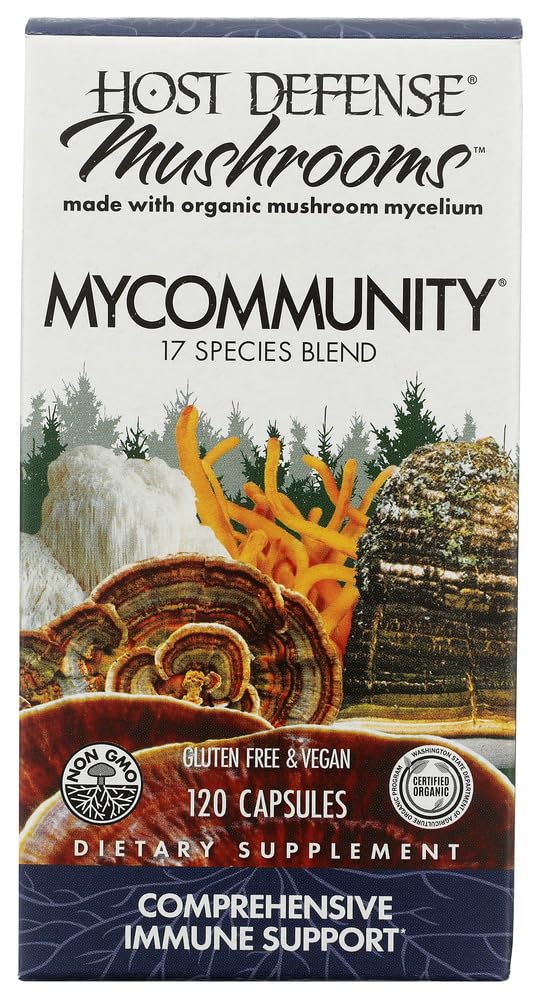 Host Defense MyCommunity Capsules, Immune Support, 120 Capsules 120 Count (Pack of 1)