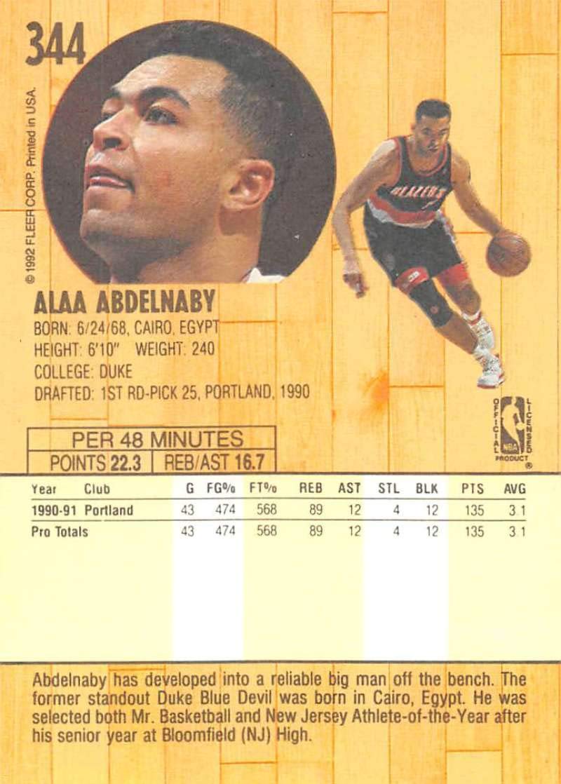 ☆アルビ ☆NBAカード Amazon.com: 1991-92 Fleer Basketball #344 Alaa Abdelnaby Portland