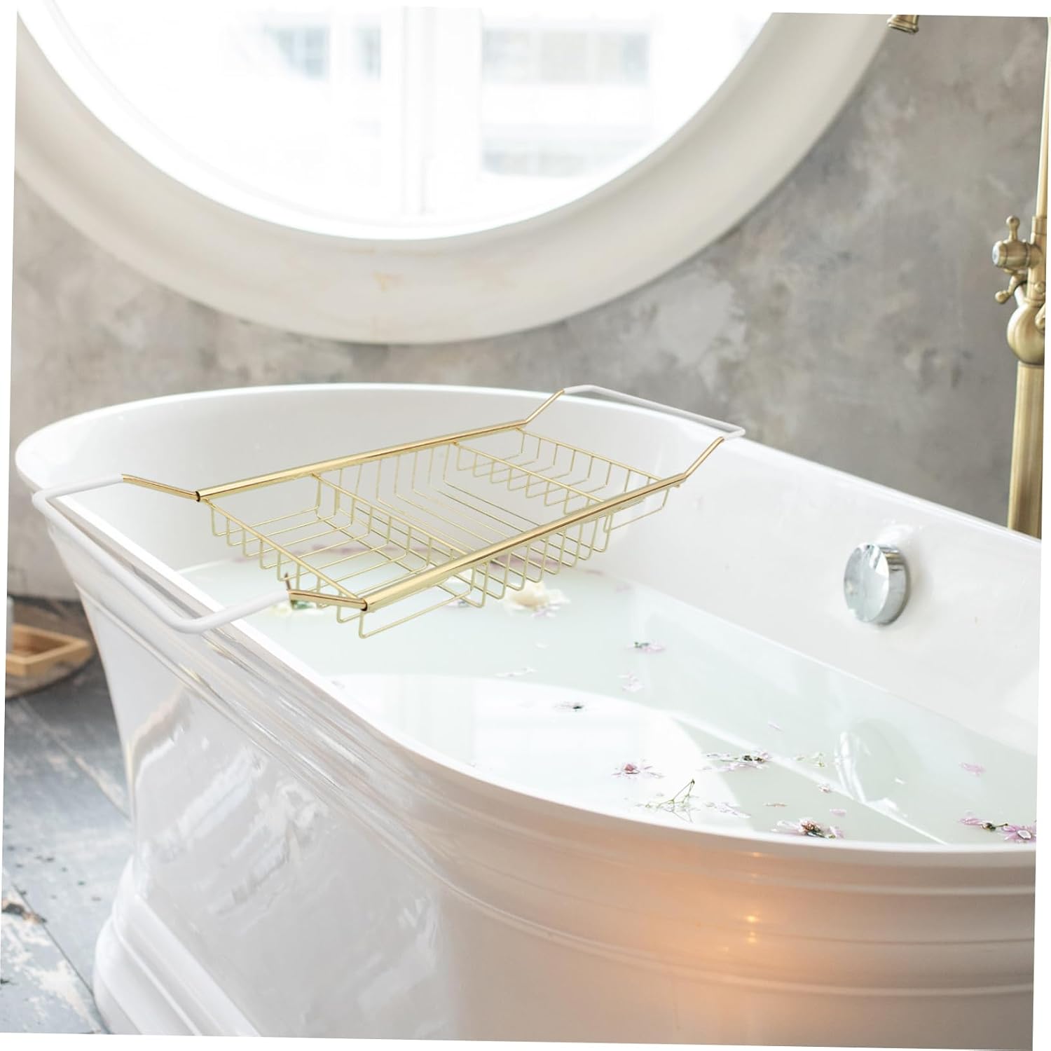 Telescopic Non-Slip Bathtub Rack Stainless Steel Multi-Functional Bath Tray for Phones and Accessories Adjustable Storage Solution for Home Bathing