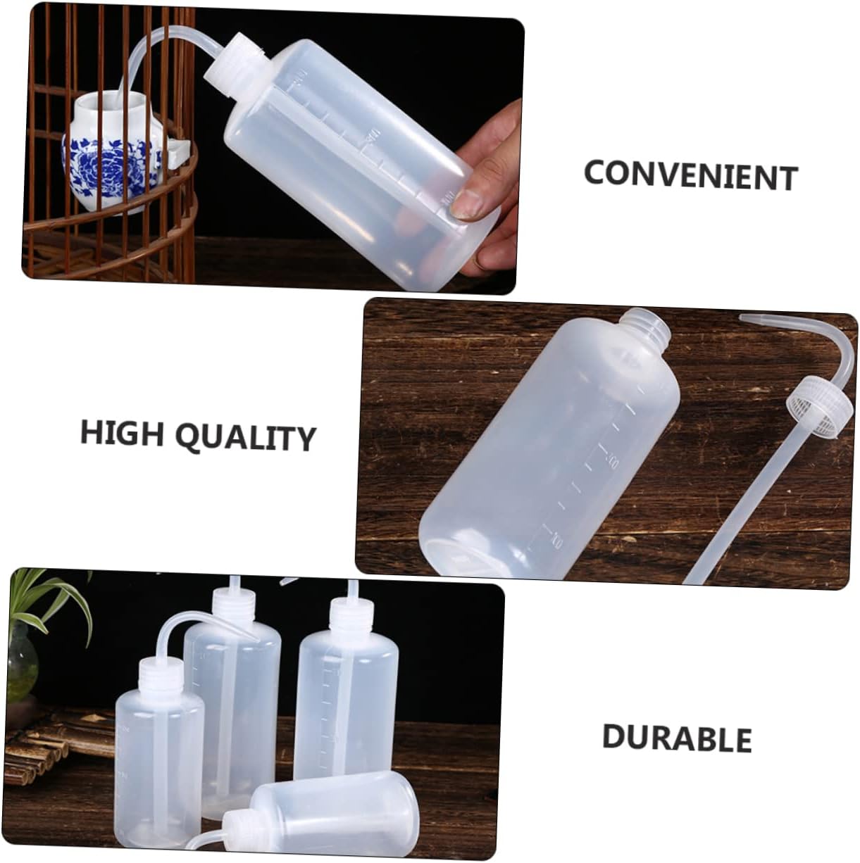 balacoo 6pcs Birds Water Adding Bottle Dispenser for Parrots Birds Ergonomic Design for Easy Watering Safe Convenient White Water Pot Accessory