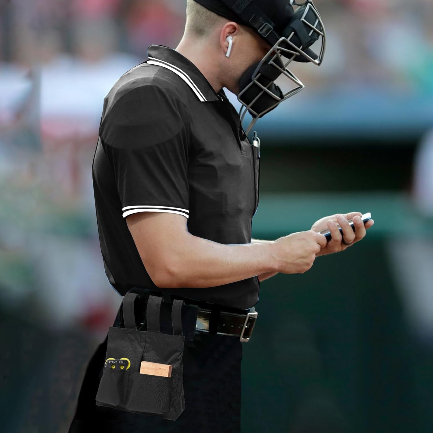 redgino 5Pcs Men’s Baseball/Softball Umpire Gear Shirt Ball Bags Clicker Hat Brush Referee Accessories Sets Jersey Kit - Image 2