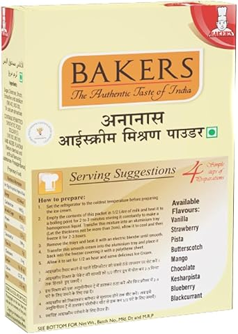 BAKERS Classic & Delightful Pineapple Ice Cream Powder, Easy to Make No Sugar Needed Perfect Dessert Mix - 100g (Pack Of 1)