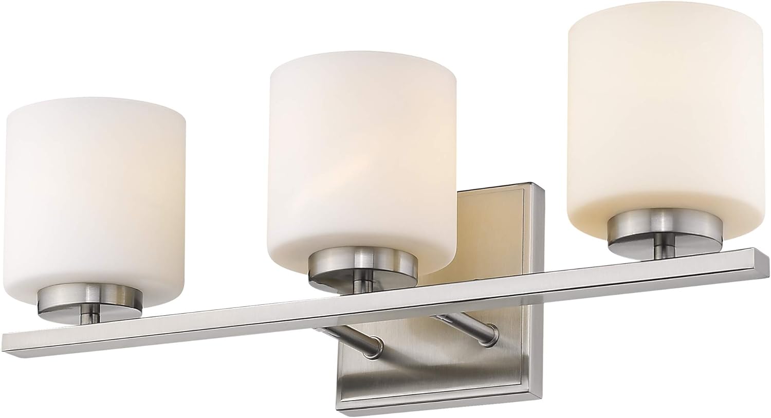 Emliviar 3Light Bathroom Vanity Light Fixture, Brushed Nickel Finish