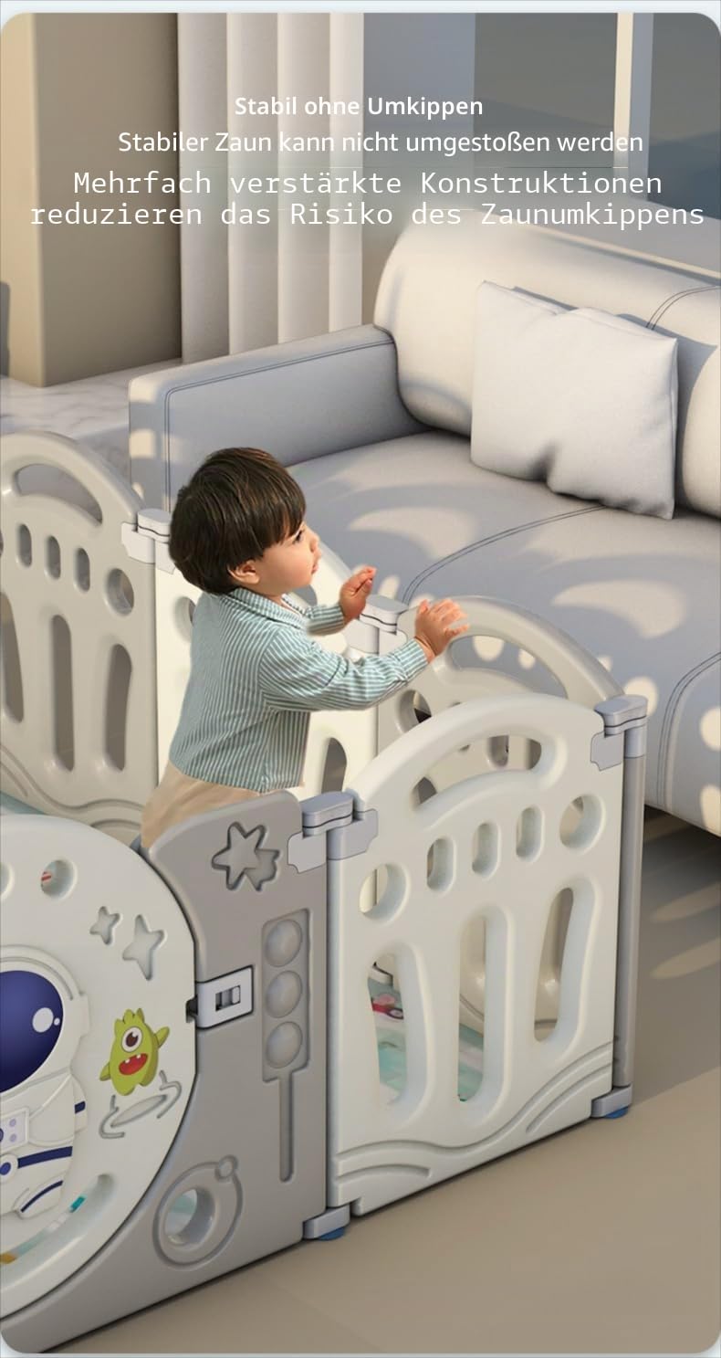 MoLi Laufstall Baby Aktivitätszentrum für Säuglinge und Kleinkinder, Laufgitter Baby in Verschiedenen Größen, Faltbare Laufstall Große Laufgitter für Drinnen und Draußen (Y 14+2 Combo)
